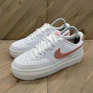 Nike Court‎ Vision Alta Casual Platform Shoes Womens Size 9 White Pink Sneakers